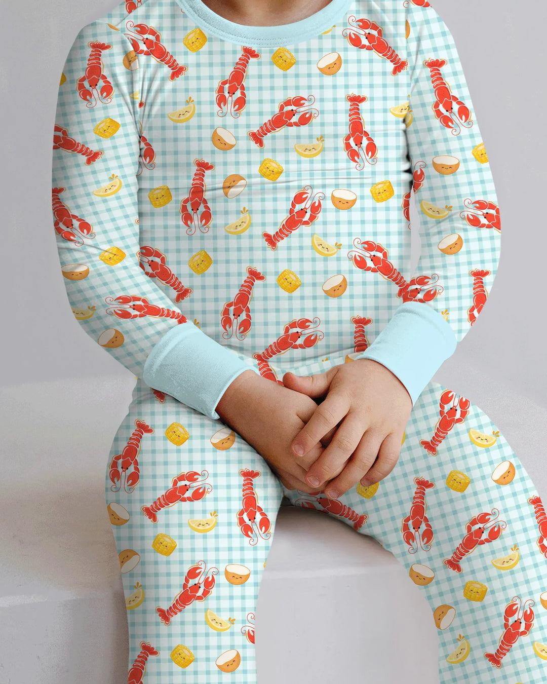 Preppy Crawfish Season Bamboo Two Piece Long Sleeve Pajama Set