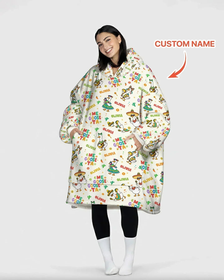 Custom name Me Goose-ta Bamboo Blanket Hoodie