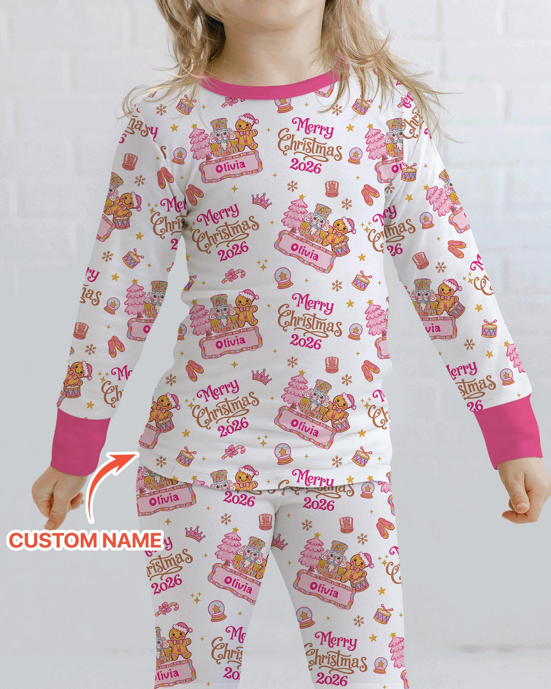 Custom Name Nutcracker Christmas Tale Bamboo Two Piece Long Sleeve Pajama Set
