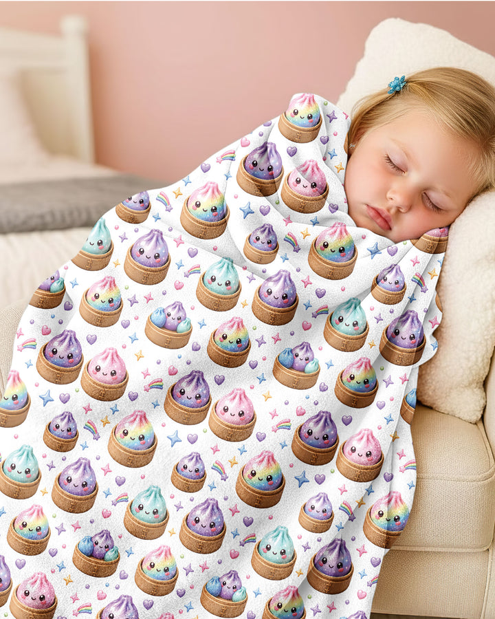 Cute Glitter Dumpling Bamboo Blanket