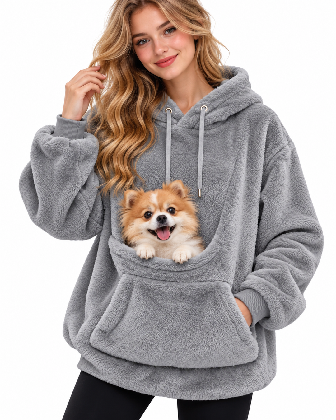Oversized Pet Carrier Hoodie with Kangaroo Pocket