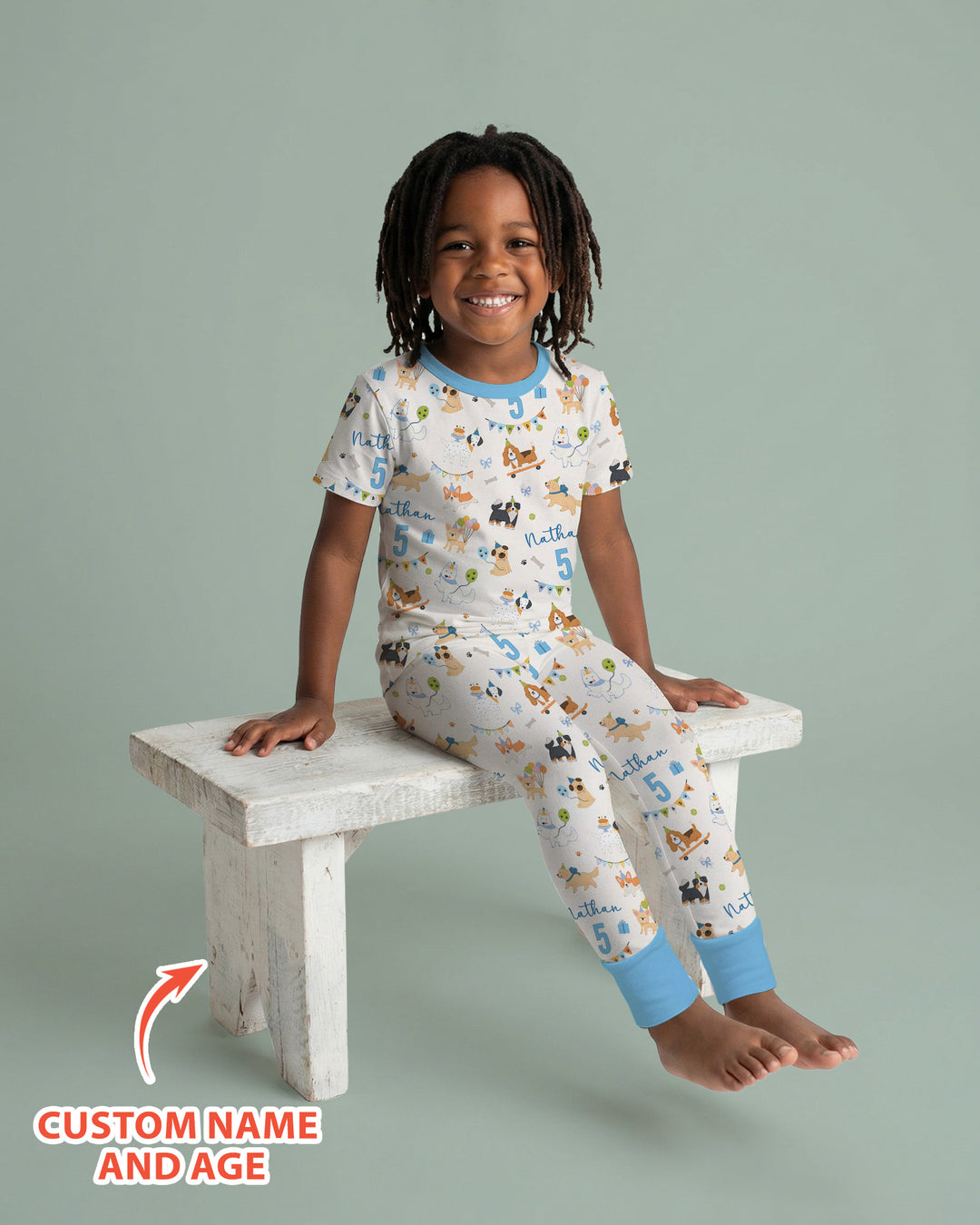 CUSTOM Template Bamboo Two Piece Short Sleeve Pyjamas Set