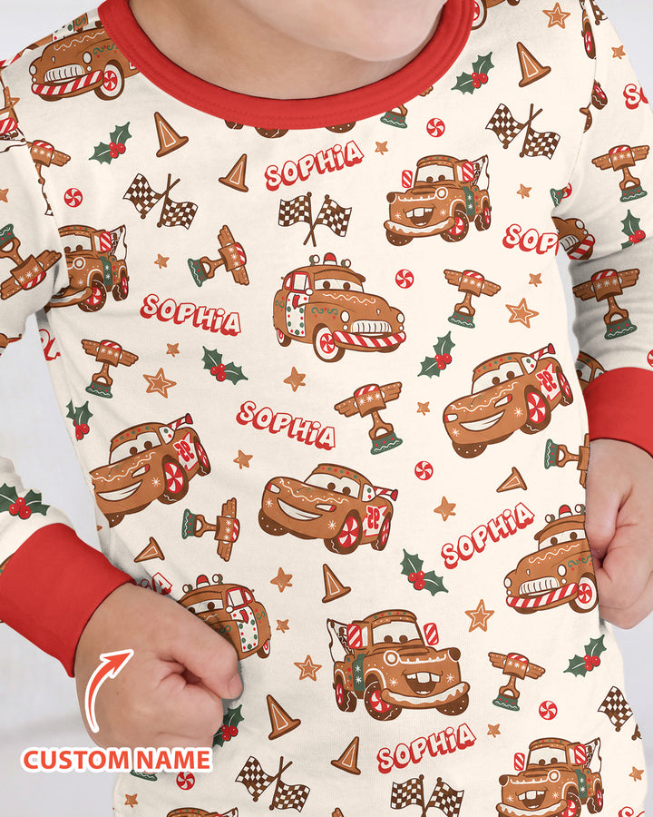 Christmas Cookie Cars Bamboo Two Piece Long Sleeve Pajama Set