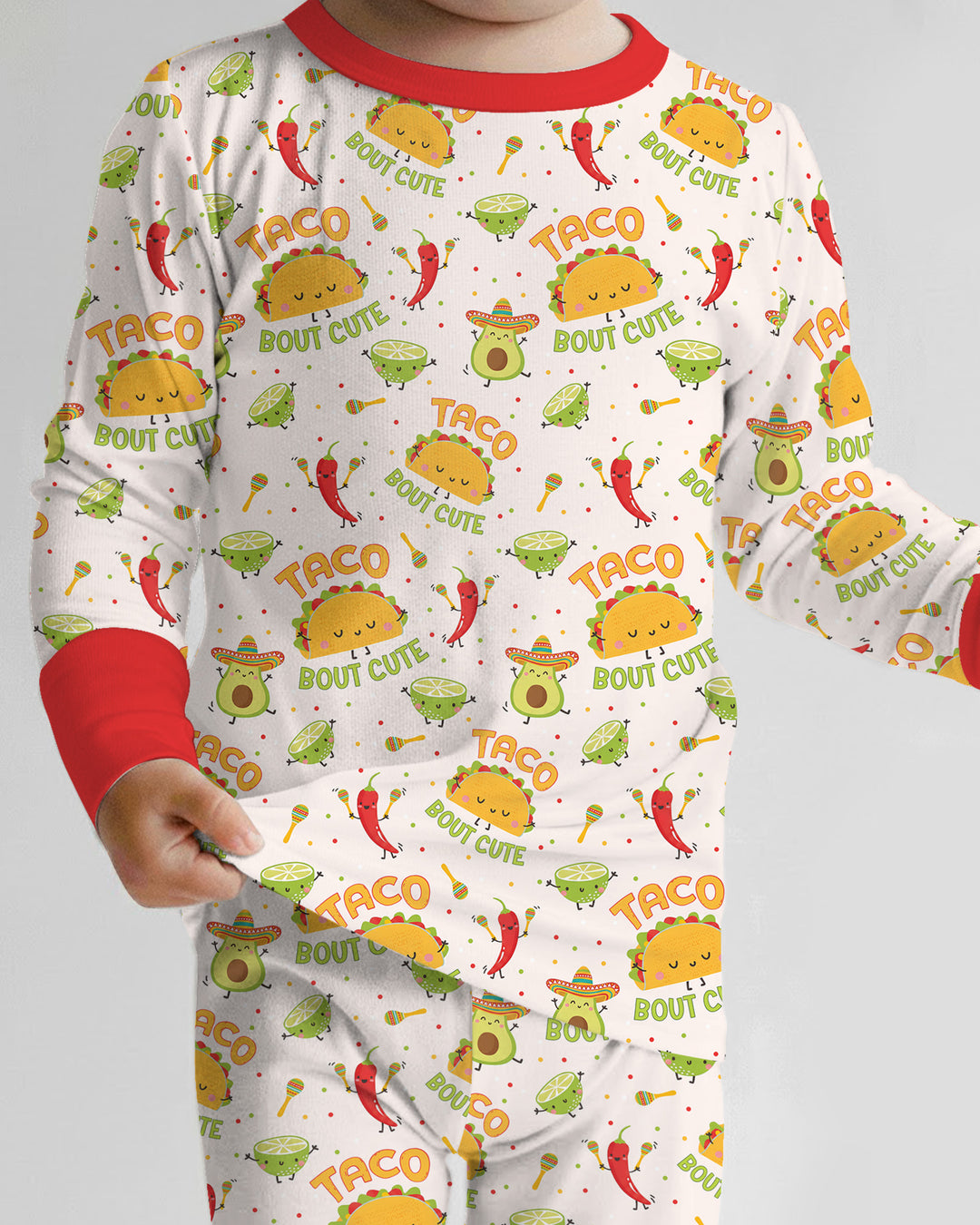 Funny Taco Bamboo Two Piece Long Sleeve Pajama Set