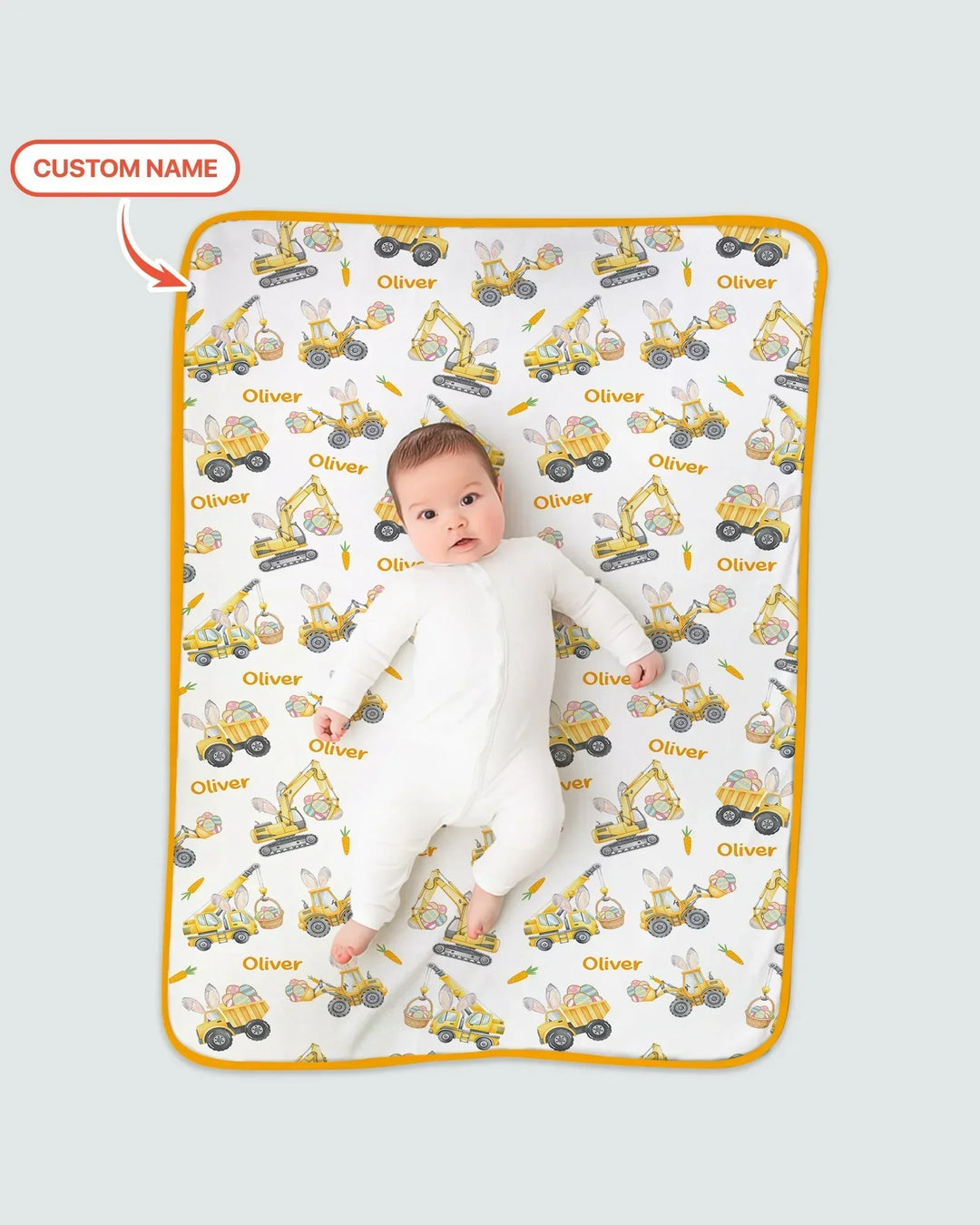 Custom name Eggs-cavator Construction Bamboo Blanket