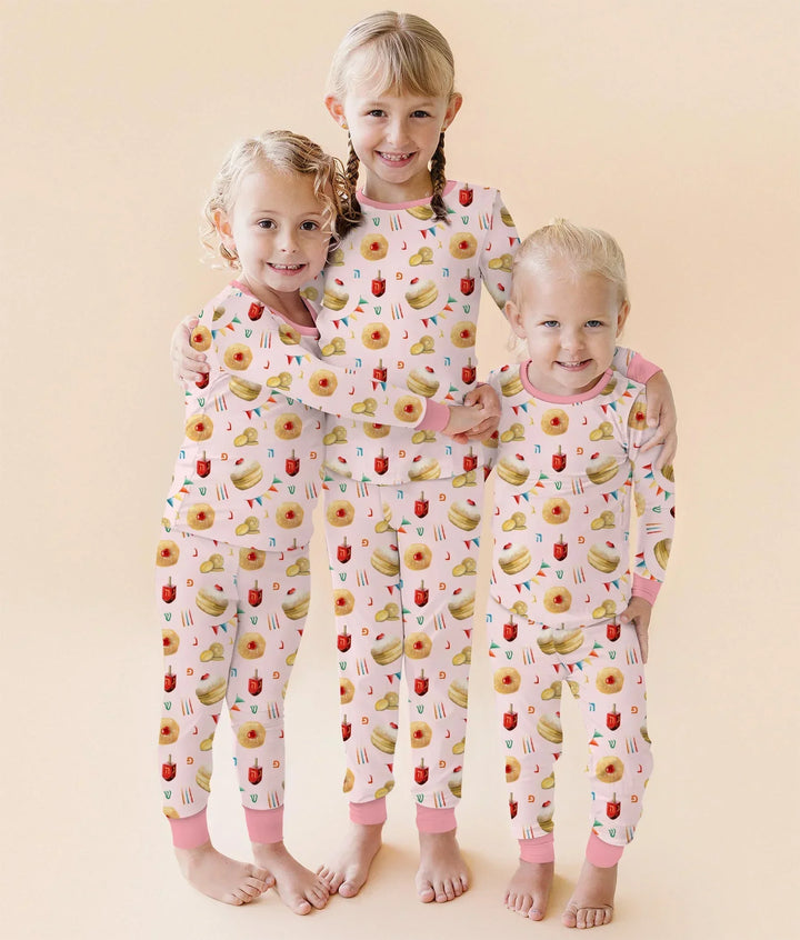 Hanukkah Donuts Two Piece Long Sleeve Pajama Set , Hanukkah Donuts Two Piece Long Sleeve Pajama Set - 12-18M / Blue