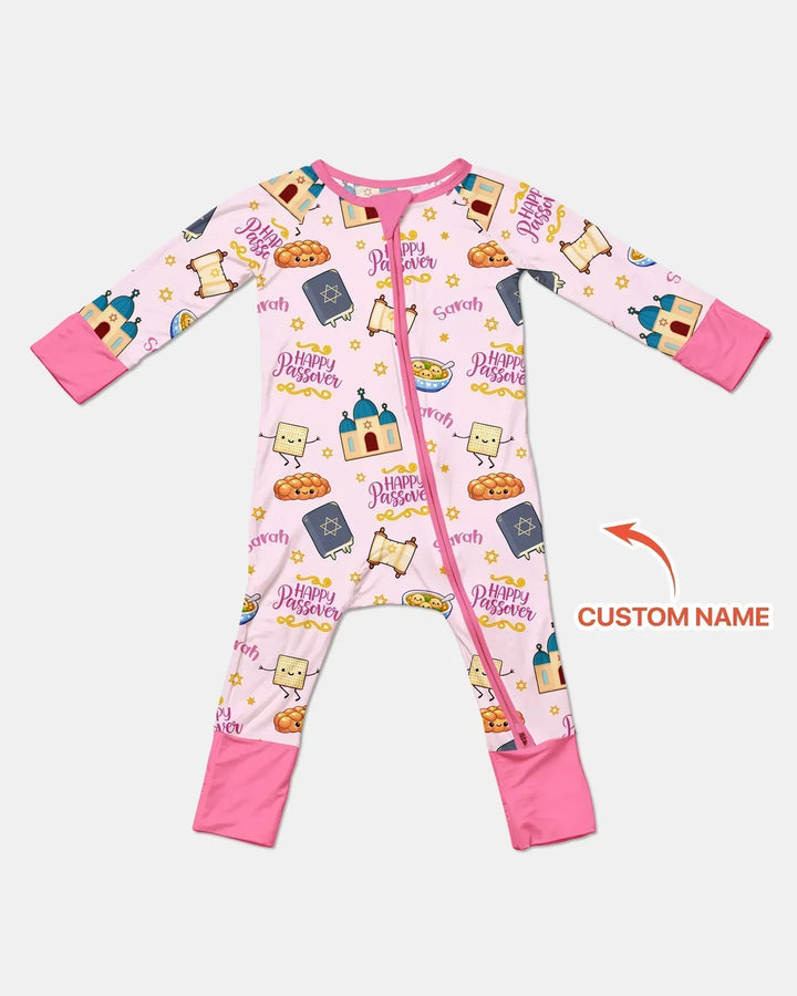 Custom name "Pesach Sameach" Bamboo Convertible Zippy