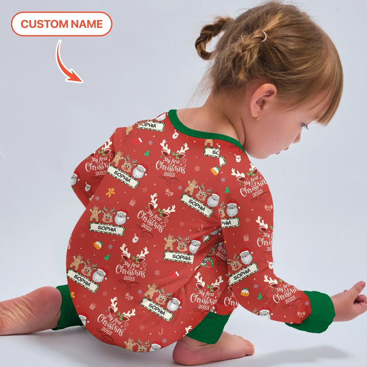 Custom Name "Merry Christmas My Deer" For Girl - Convertible Zippy , Custom Name "Merry Christmas My Deer" For Girl - Convertible Zippy - 0-3M