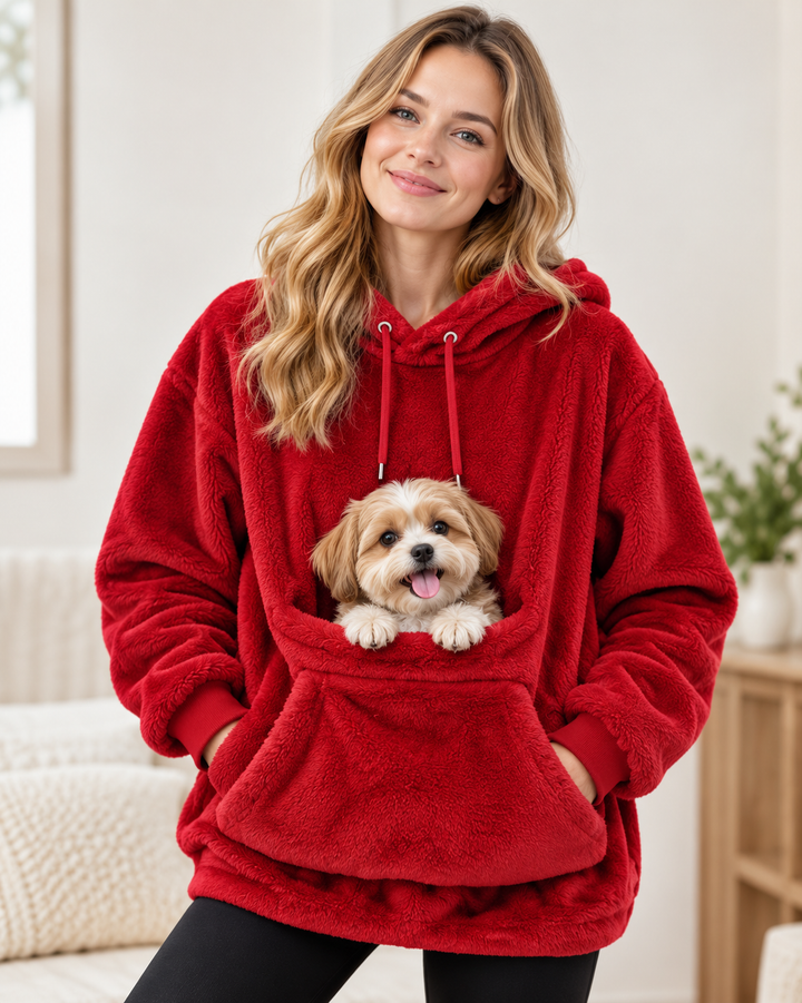 Oversized Pet Carrier Hoodie with Kangaroo Pocket