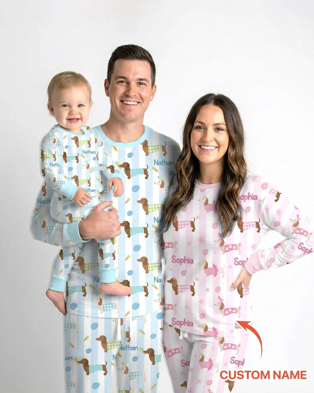 Custom Name Easter Dachshunds Family Matching Bamboo Convertible Zippy