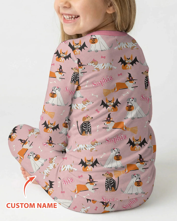 Halloween Dog Bamboo Two Piece Long Sleeve Pajama Set