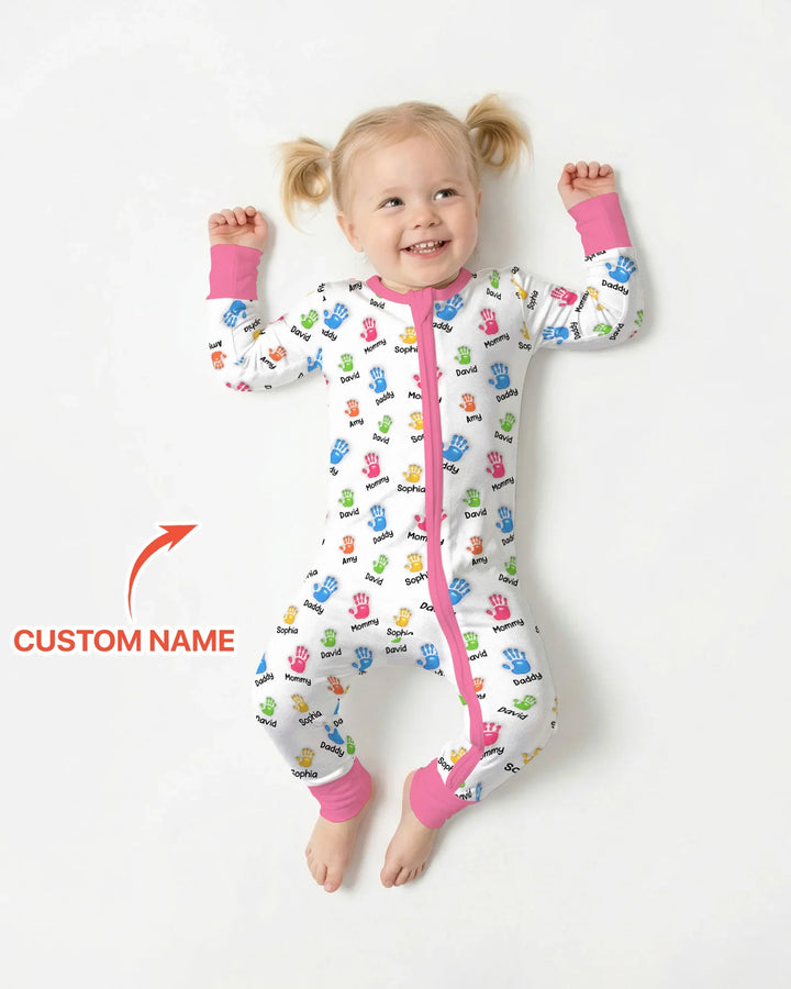 First Mother Day - Handprints Bamboo Convertible Zippy