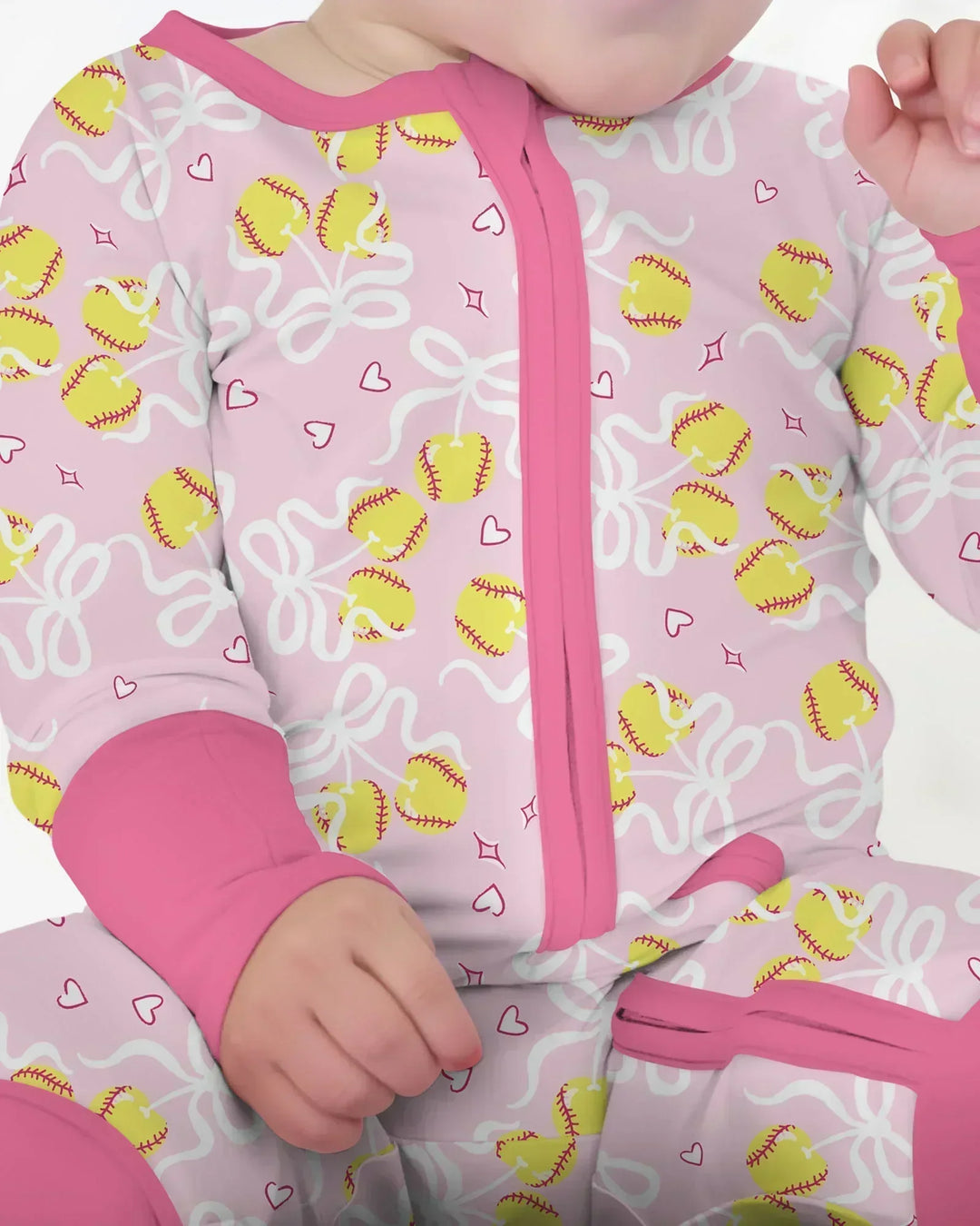 Softball Cherry Mom And Girl Matching Bamboo Convertible Zippy