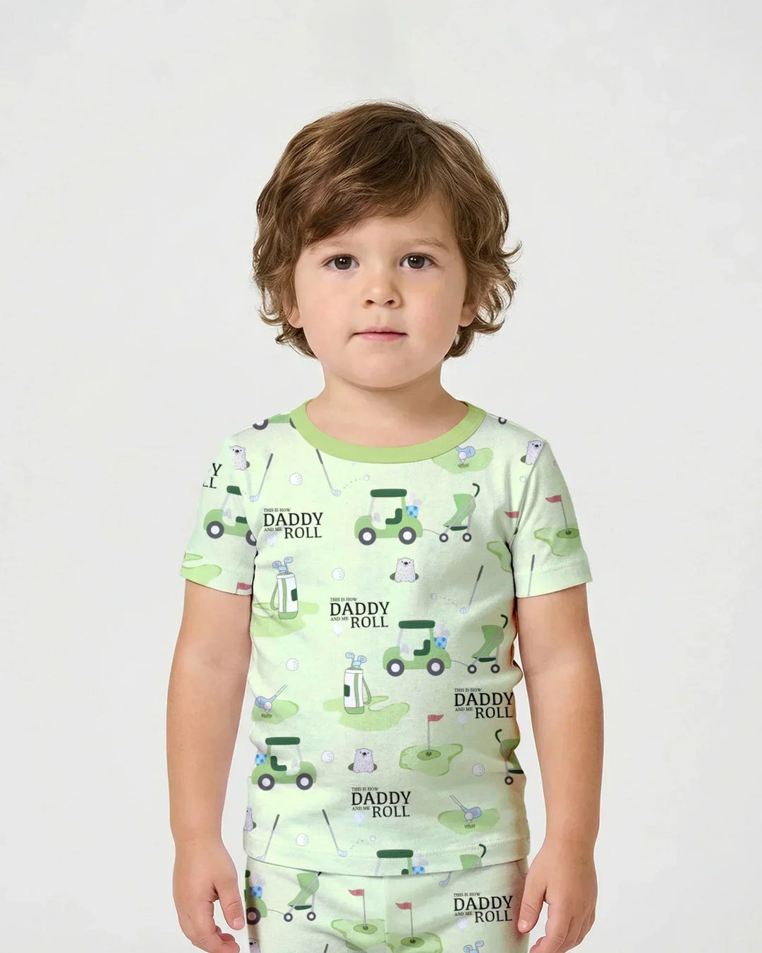 Daddy Golf Team Bamboo Two Piece Short Sleeve Shorts Pajama Set