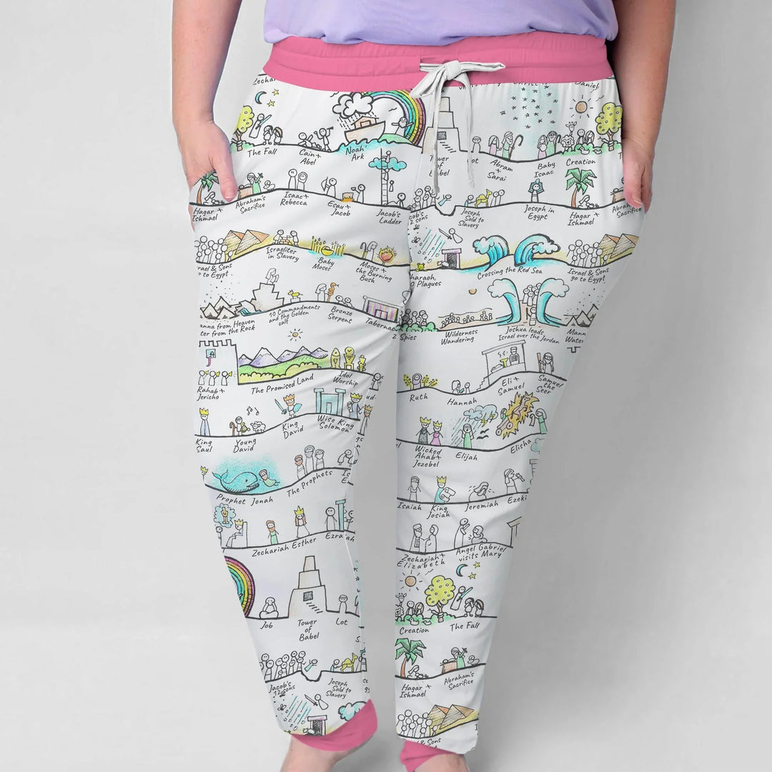 Bible Story Journey Family Matching Custom Bamboo Women Pajama Set