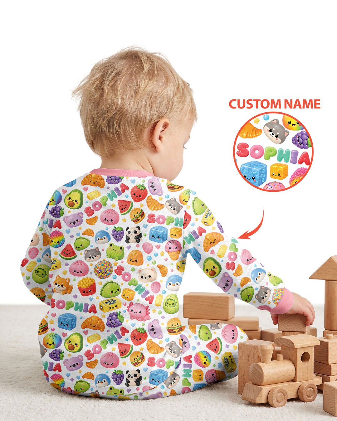 Just A Girl Who Loves Squishies Custom Name Bamboo Two Piece Long Sleeve Pajama Set