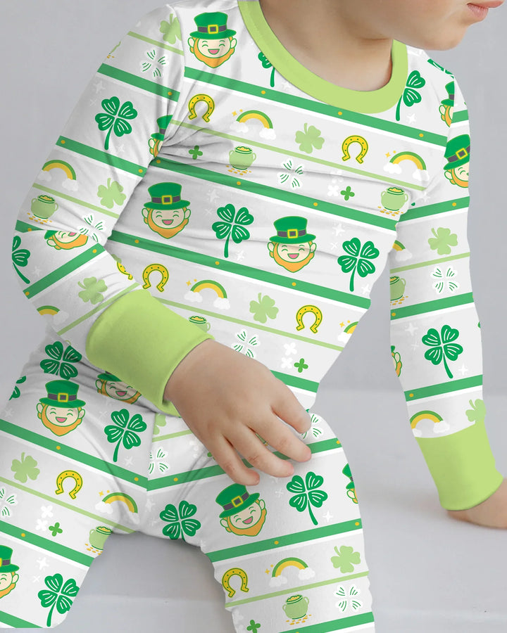 Happy Saint Patrick's Day Bamboo Two Piece Long Sleeve Pajama Set