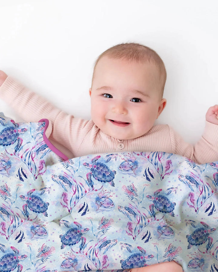 Little Turtles Family Matching Bamboo Blanket
