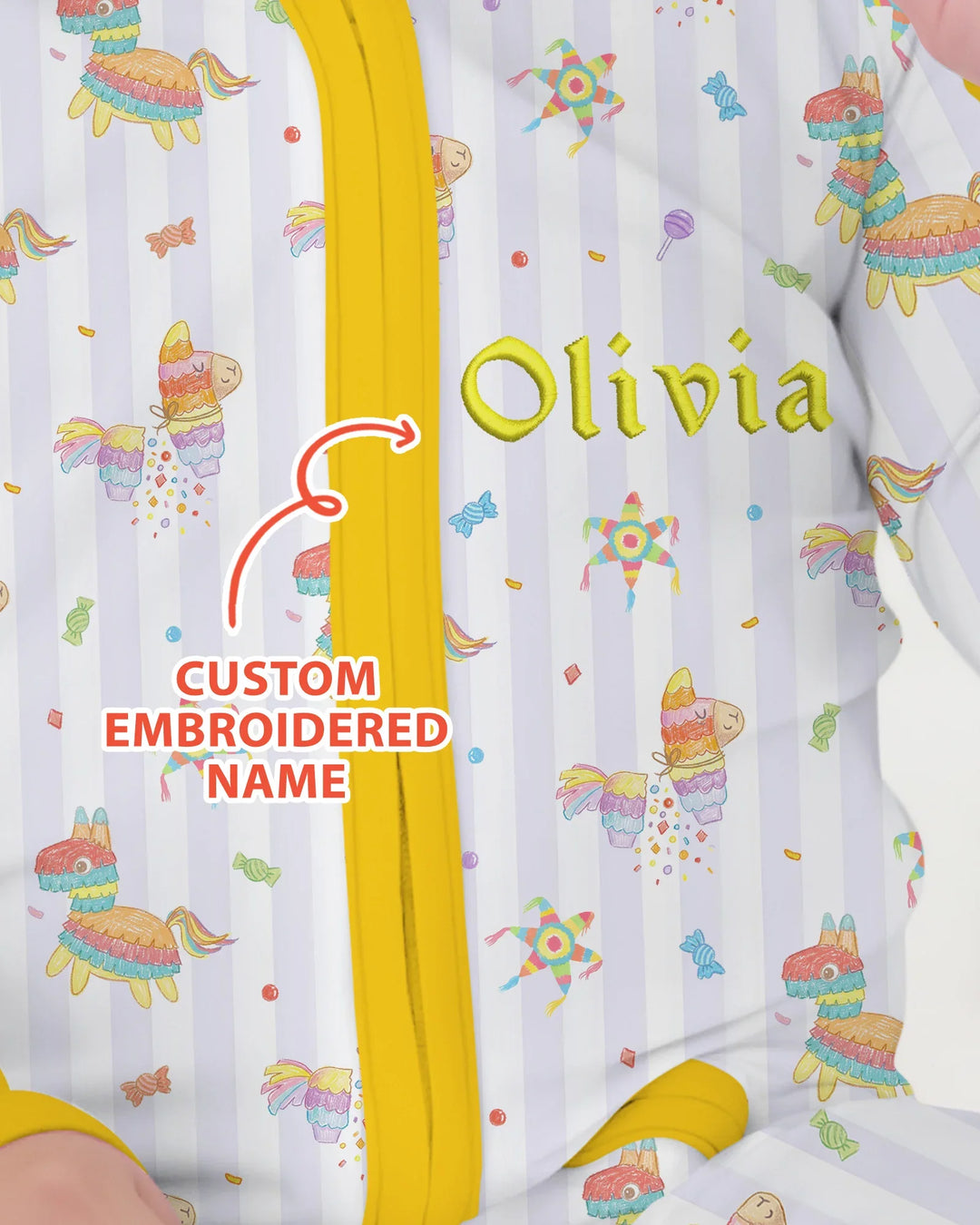 Personalized Embroidered Name Cinco De Mayo Bamboo Convertible Zippy