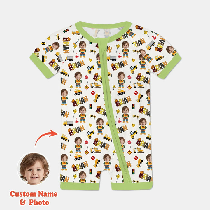 Custom Photo Doodle Little Builder Bamboo Shorty Zippy