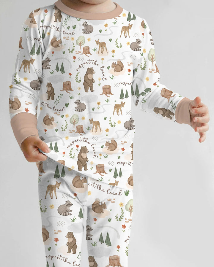 Respect The Local Bamboo Two Piece Long Sleeve Pajama Set