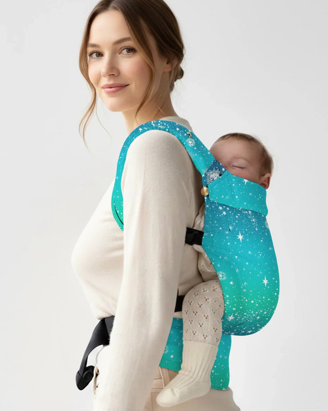 Teal Starry Night Sparkle Baby Carrier