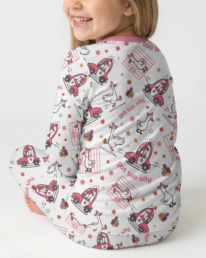 Got Too Silly  Bamboo Two Piece Long Sleeve Pajama Set