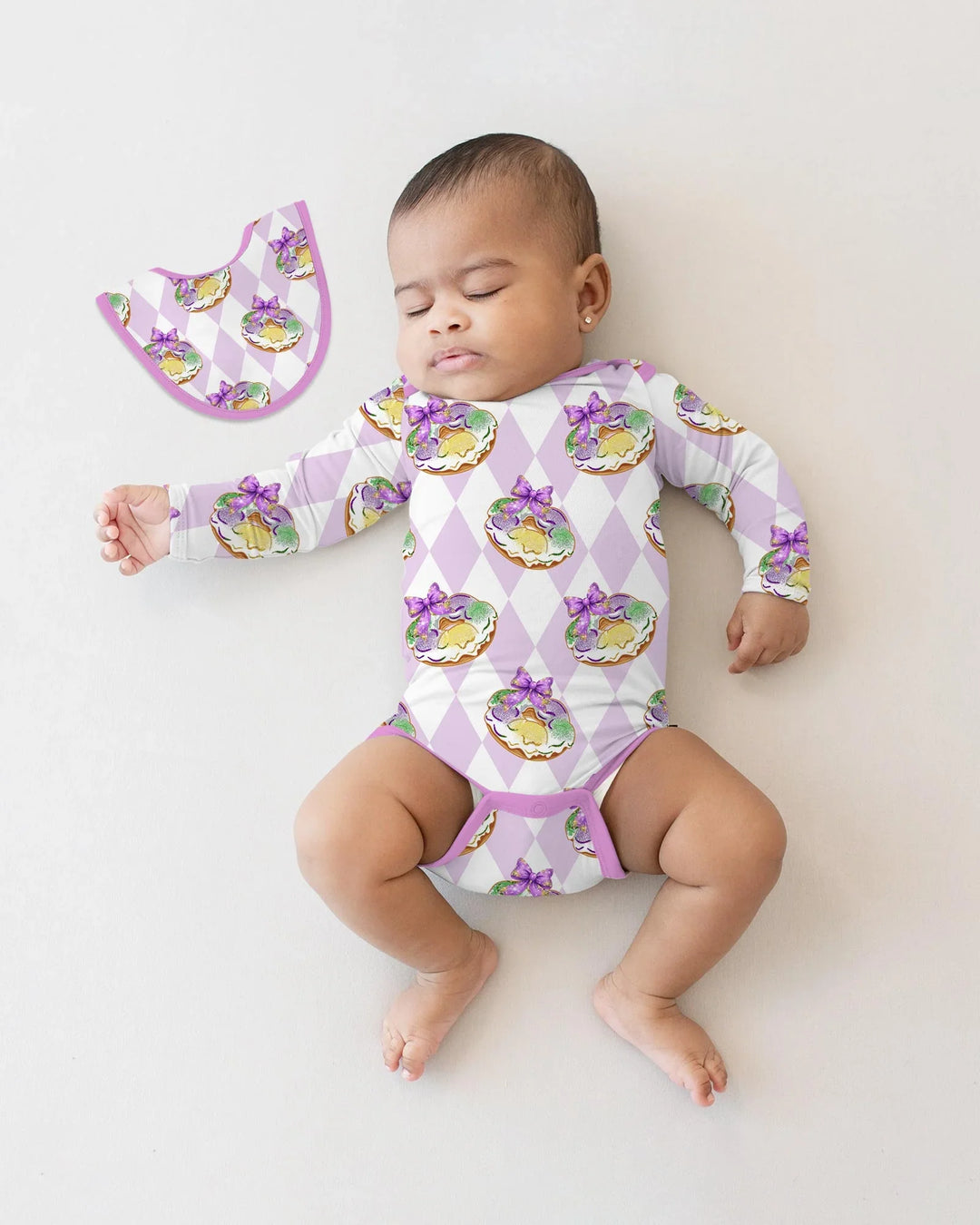 Mardi Gras Donut Bamboo Bodysuit