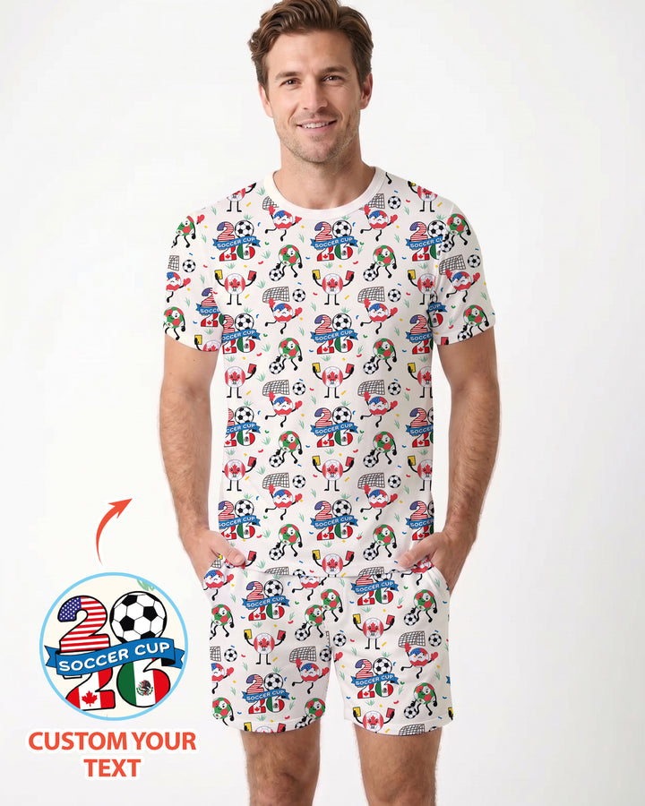 Soccer Squad 2026 Bamboo Men Short Sleeve Short Pajama Set