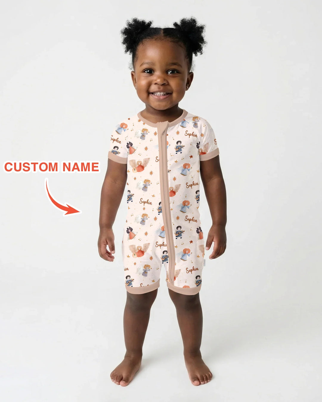 Guardian Angels Custom Name Bamboo Shorty Zippy