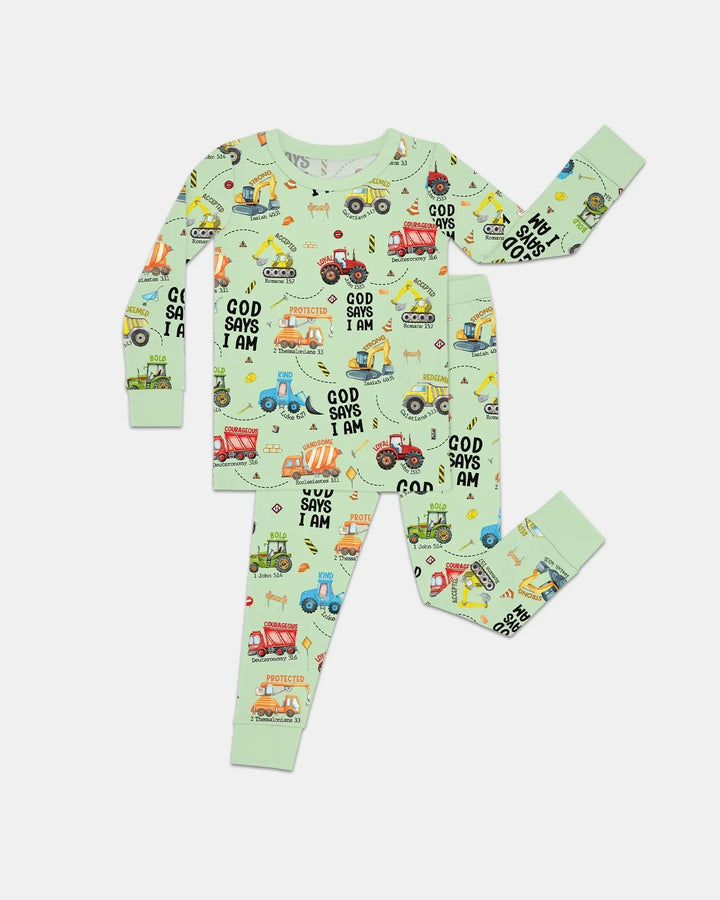 God Says I Am Boy Bamboo Two Piece Long Sleeve Pajama Set