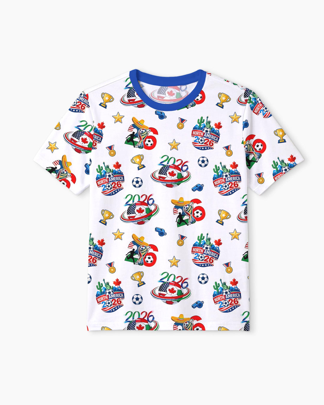 World Soccer North America 2026 Family Matching Bamboo Men Short Sleeve Short Pajama Set