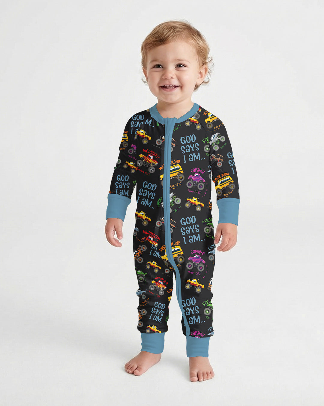God Says I Am Monster Truck Bamboo Convertible Zippy