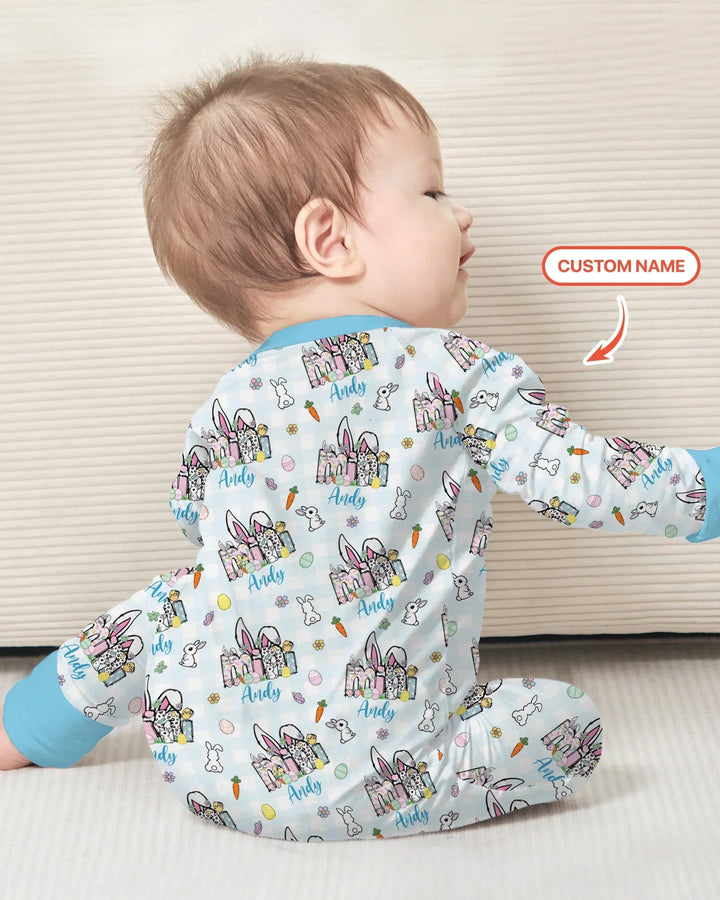 Custom Name Easter Family Matching Bamboo Convertible Zippy