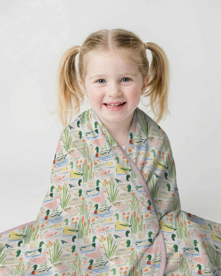 Whimsical Mallard Duck Bamboo Blanket