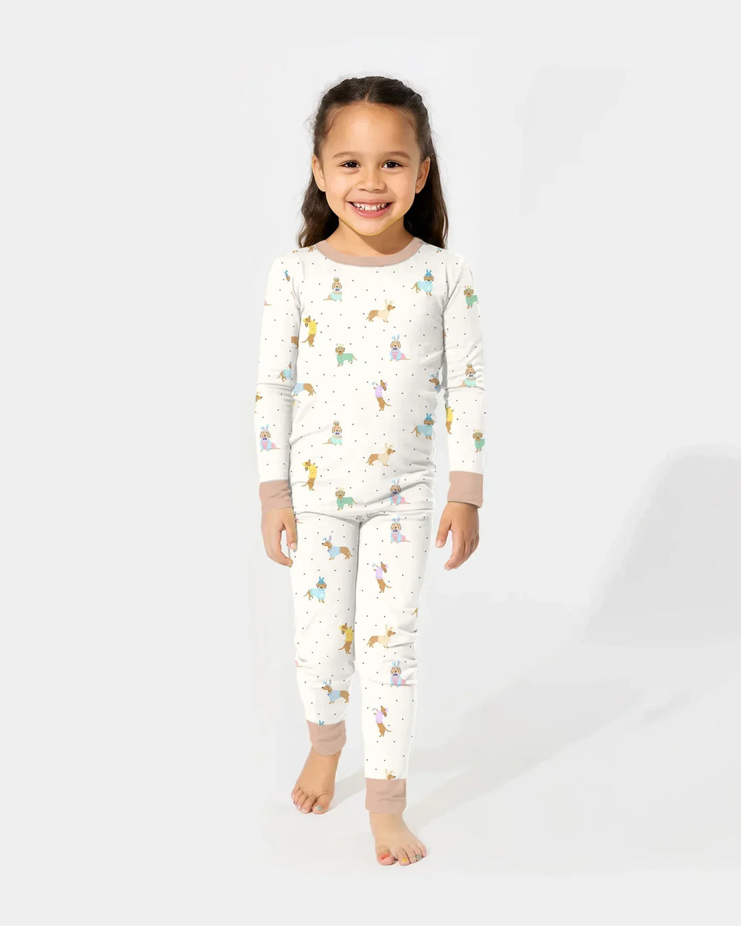 Easter Dachshund Bamboo Two Piece Long Sleeve Pajama Set