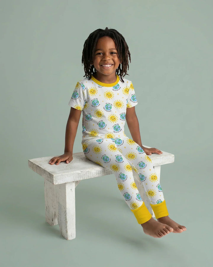 Matthew 5:14 Light of the World Bamboo Two Piece Short Sleeve Pajama Set