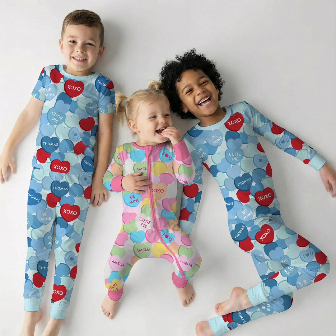 Valentine Candy Crush Family Matching Bamboo Women Pajama Set