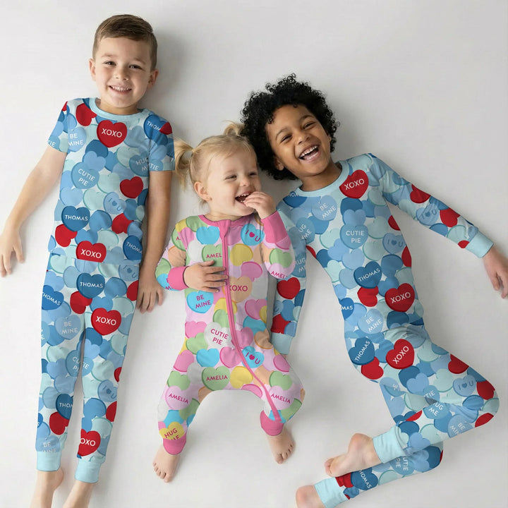 Valentine Candy Crush Family Matching Bamboo Women Pajama Set