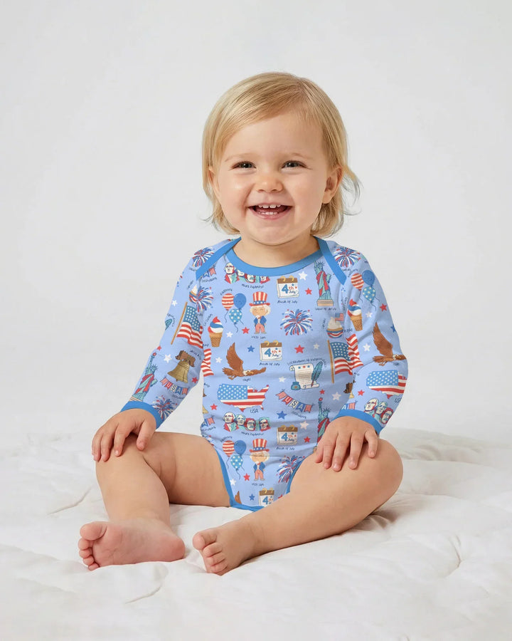 Hand Drawn Patriotic Iconic Bamboo Bodysuit