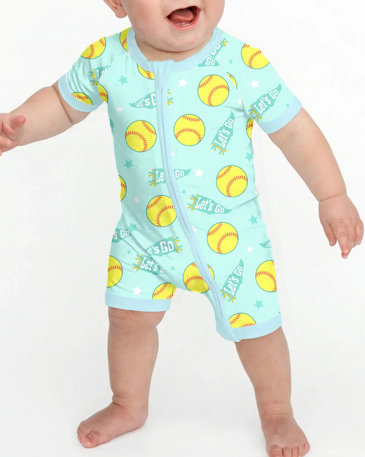 Softball Lovers Bamboo Shorty Zippy