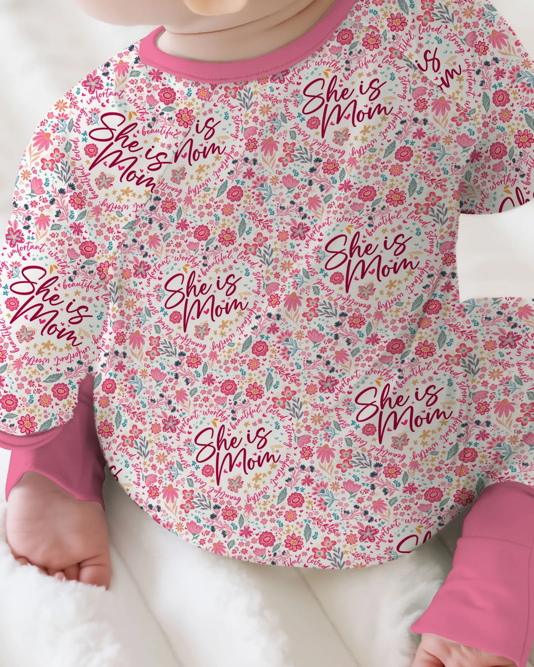 She Is Mom Floral Bamboo Convertible Zippy