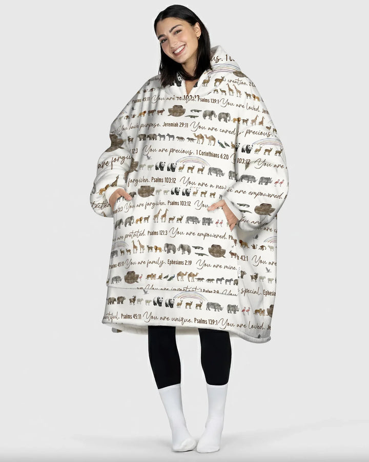 Biblical Noah's Ark Wearable Bamboo Blanket Hoodie