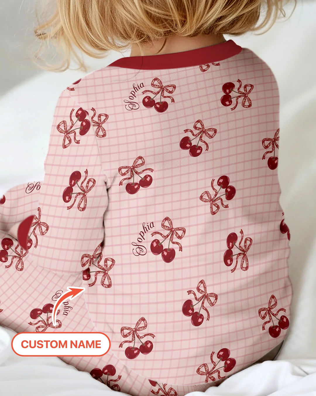Cherry Mom and Me Bamboo Two Piece Long Sleeve Pajama Set