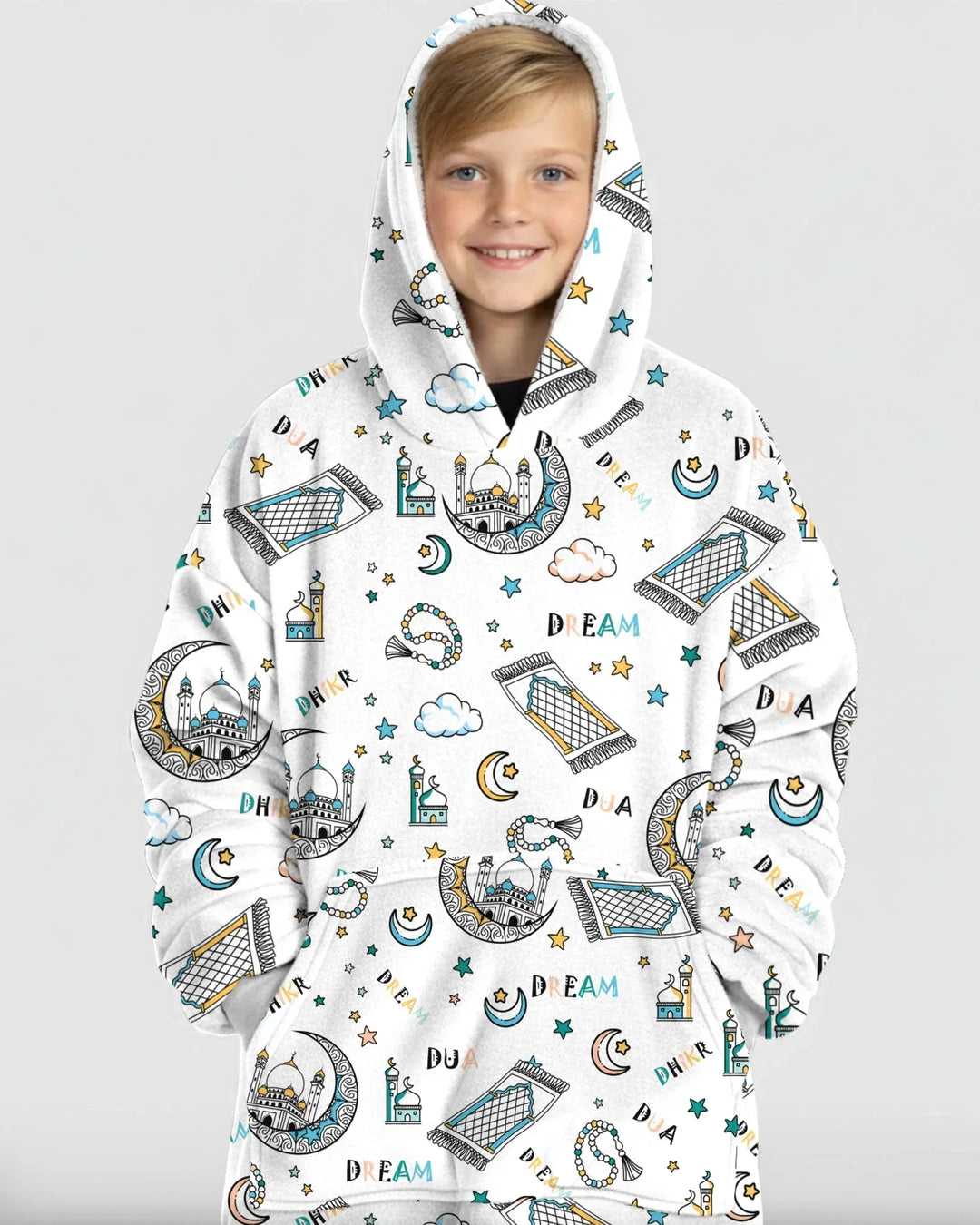 Dua, Dhikr, Dream Matching Family Wearable Bamboo Blanket Hoodie