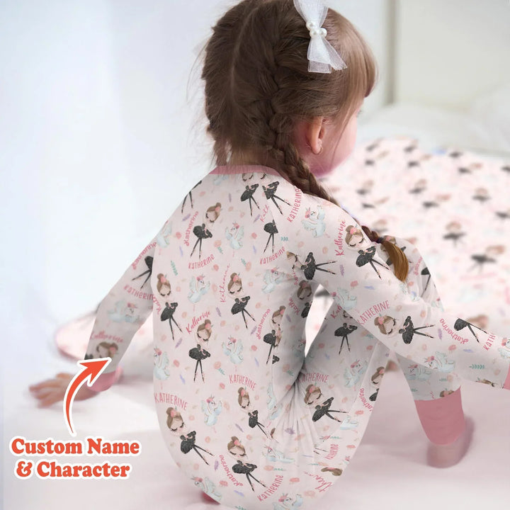 Custom Name Ballerina Doll Bamboo Convertible Zippy