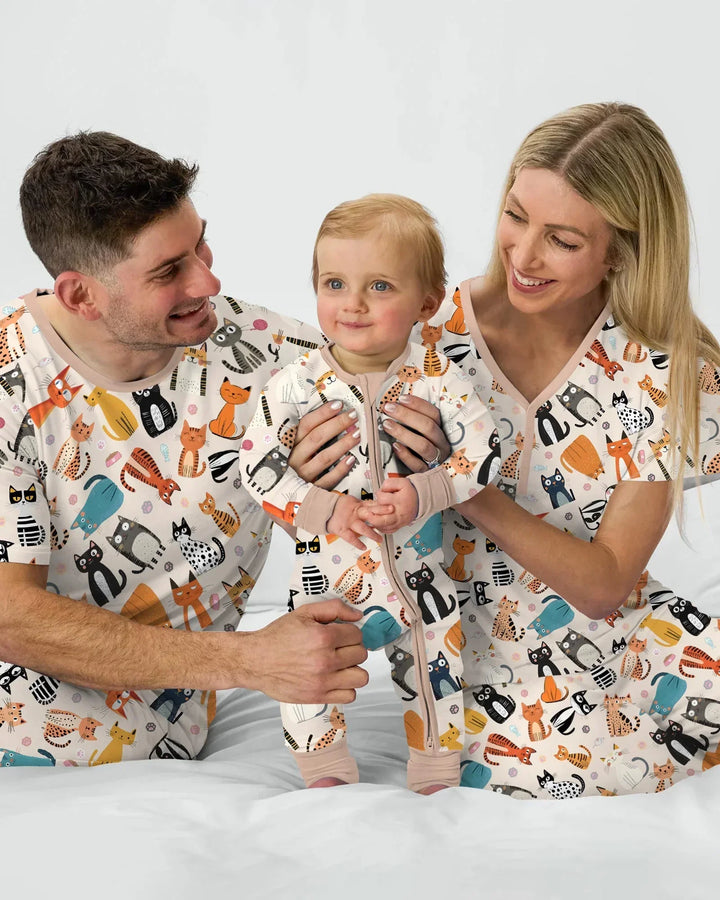 Goofy Mischief Cat Family Matching Bamboo Convertible Zippy