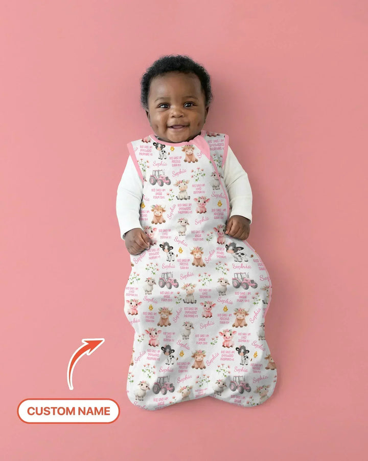 Custom Name God Says I Am Farm Animals Bamboo Sleep Bag