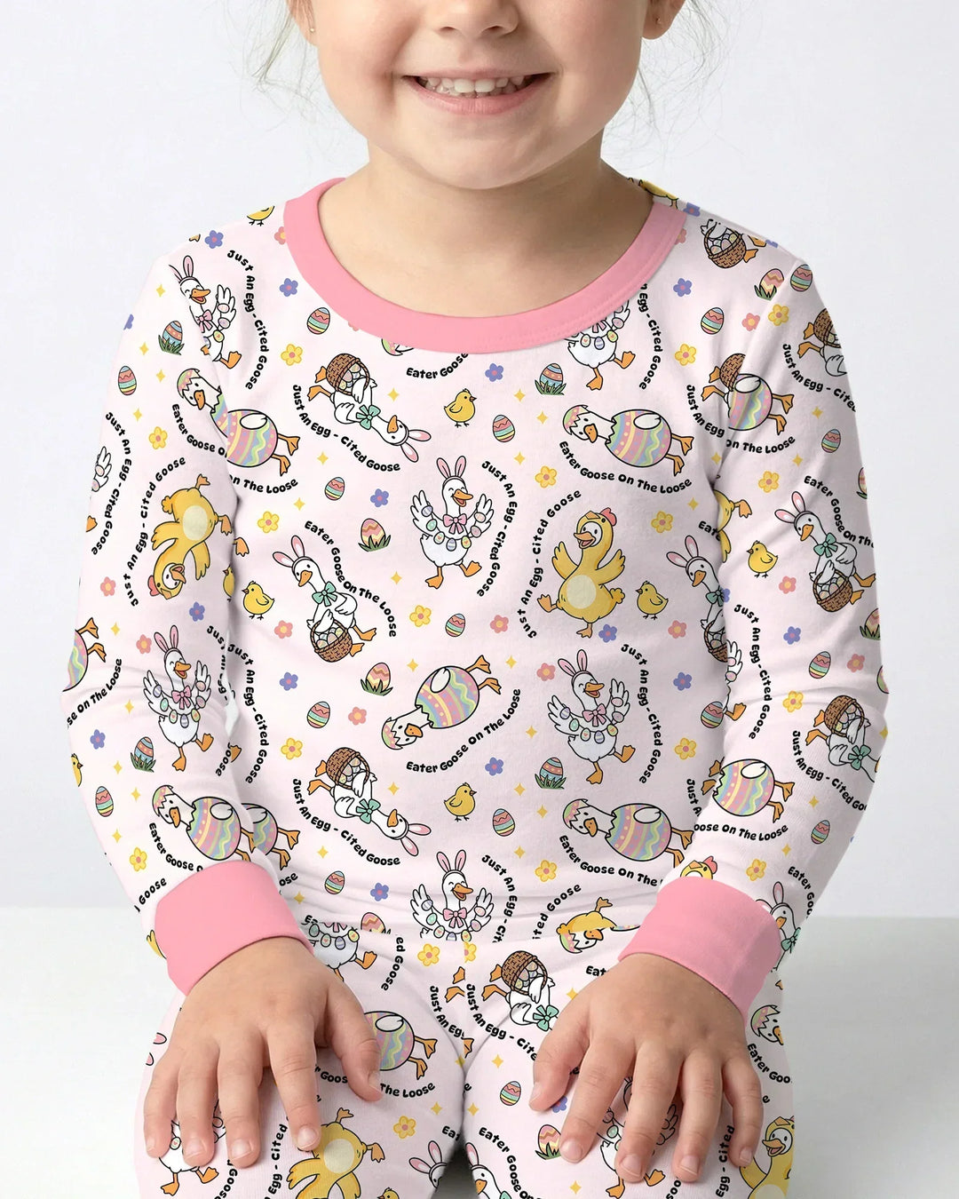 Easter Goose Family Matching Bamboo Two Piece Long Sleeve Pajama Set