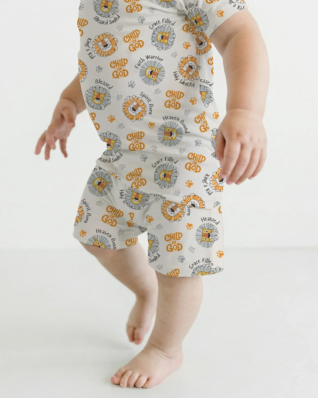 A Child Of God Boy Bamboo Two Piece Short Sleeve Shorts Pajama Set